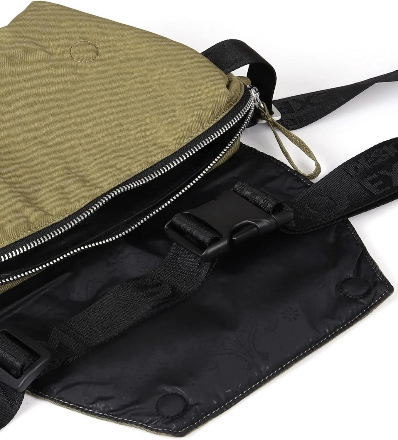 ZIMEGO Tactical Crossbody Sling Bag - Fanny Pack for Travel and Everyday Use, Dark Olive