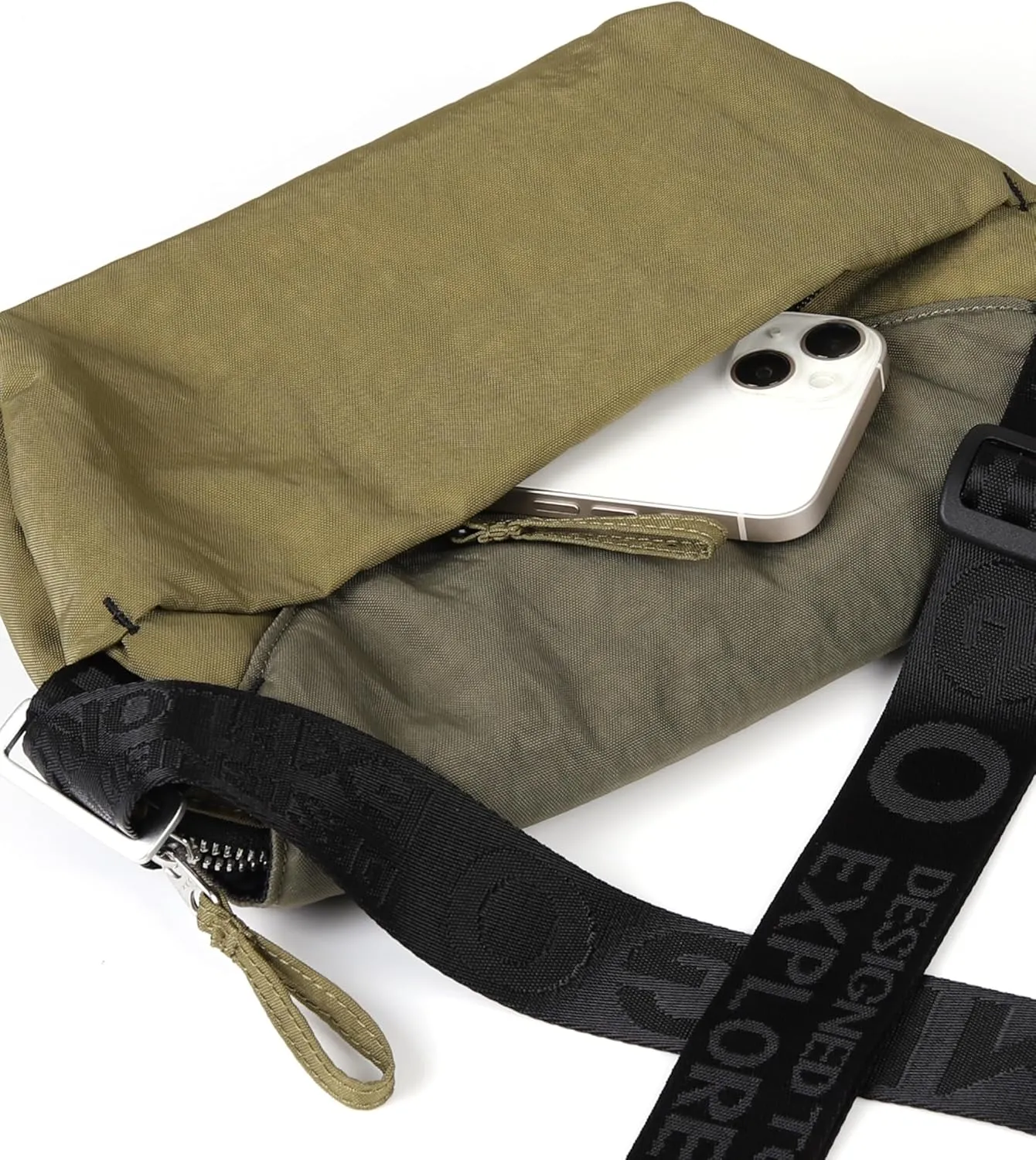 ZIMEGO Tactical Crossbody Sling Bag - Fanny Pack for Travel and Everyday Use, Dark Olive