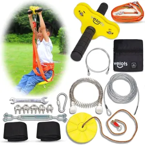 Ziplines Kits for Backyard, 160FT Zip Lines Kit 350LB Kids Toys Play Set, Adults Playground Games Outdoor (160FT)