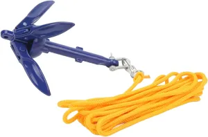 ZJchao Boat Anchor, Kayak Anchor Aluminium Kayak System with Yellow Rope for Fishermen