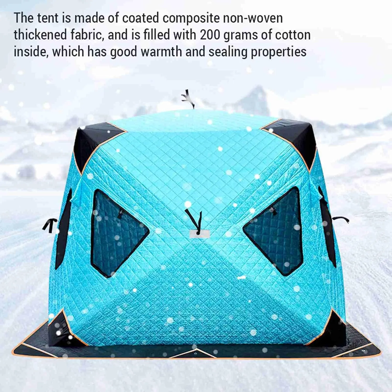 ZJchao Ice Fishing Shelters Insulated Ice Fishing Camping Tent for 3 4 People Windproof Portable Shelter ice Fishing Tent Waterproof ice Fishing Tent Insulated ice Fishing Tent