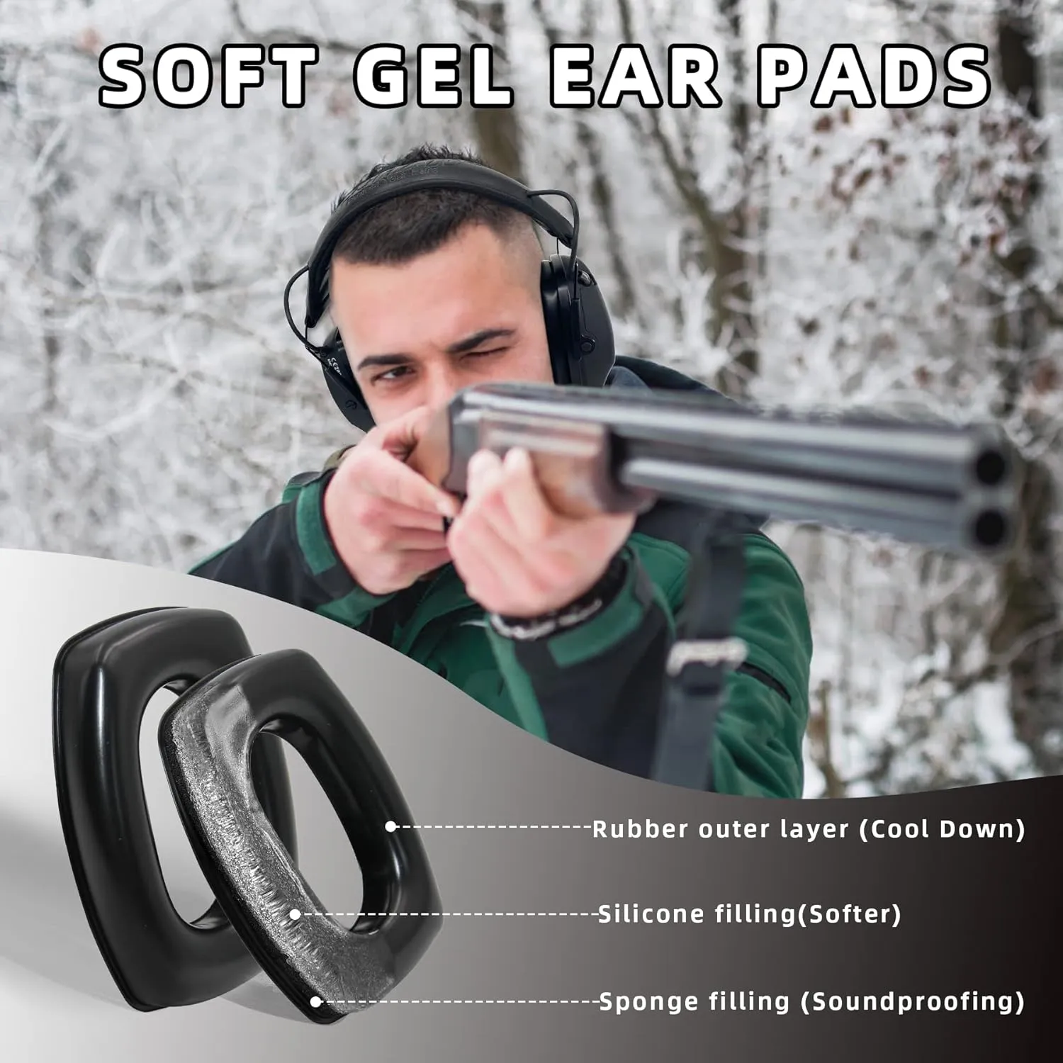 ZOHAN EM054 Electronic Ear Protection for Shooting Range with Sound Amplification Noise Reduction, Ear Muffs for Gun Range