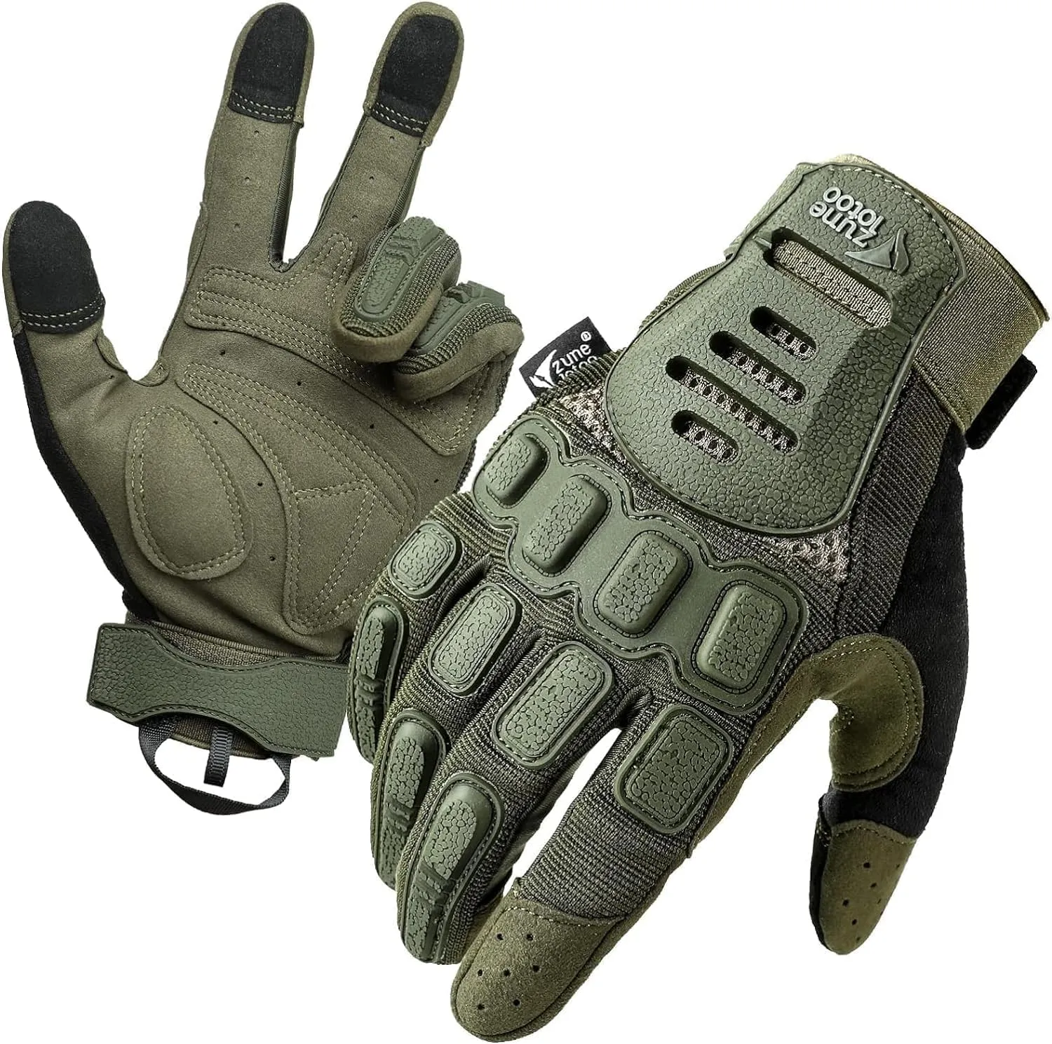 ZUNE LOTOO Touchscreen Tactical Gloves Men with TPR Finger Impact Protection & Palm Padded for Motorcycle Airsoft Paintball Range Work