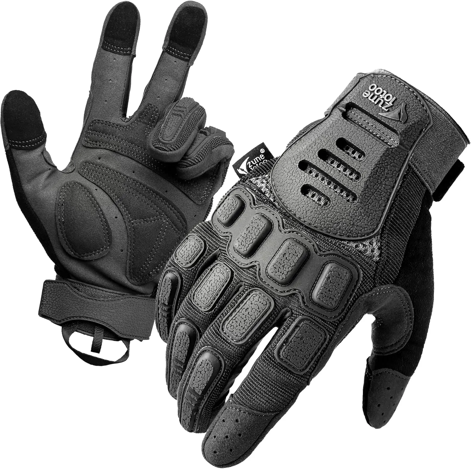 ZUNE LOTOO Touchscreen Tactical Gloves Men with TPR Finger Impact Protection & Palm Padded for Motorcycle Airsoft Paintball Range Work