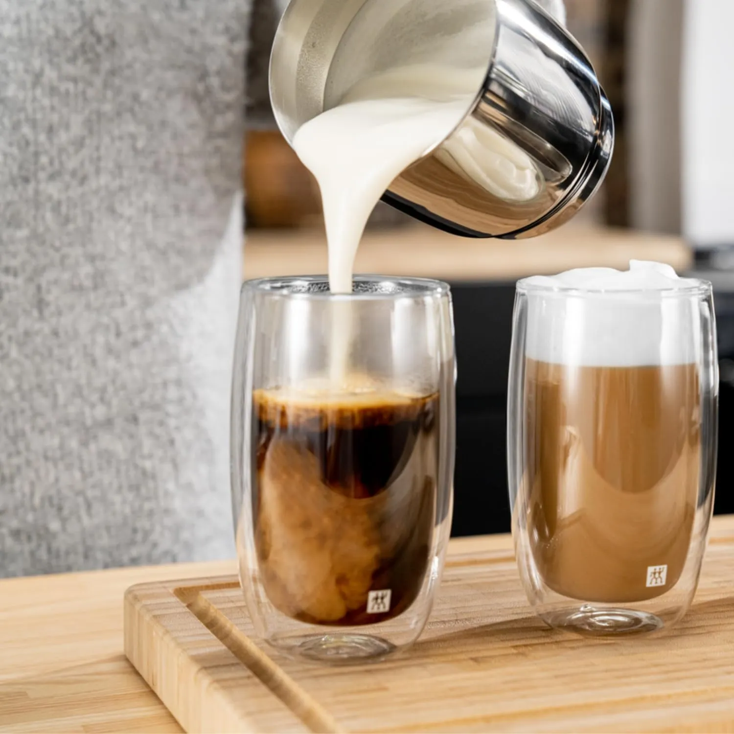 ZWILLING Sorrent 39500-078 Sorrento Double Wall Glass Latte, 11.8 fl oz (350 ml), Set of 2 Pieces, Tumbler, Insulated, Cold Insulated, Iced Tea Cup, Double Layer, Microwave Safe